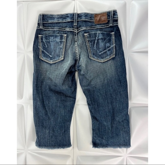 BKE The Buckle Womens Sz 25 Sarah Stretch Cropped Jeans Capri Denim Distressed - Picture 10 of 11